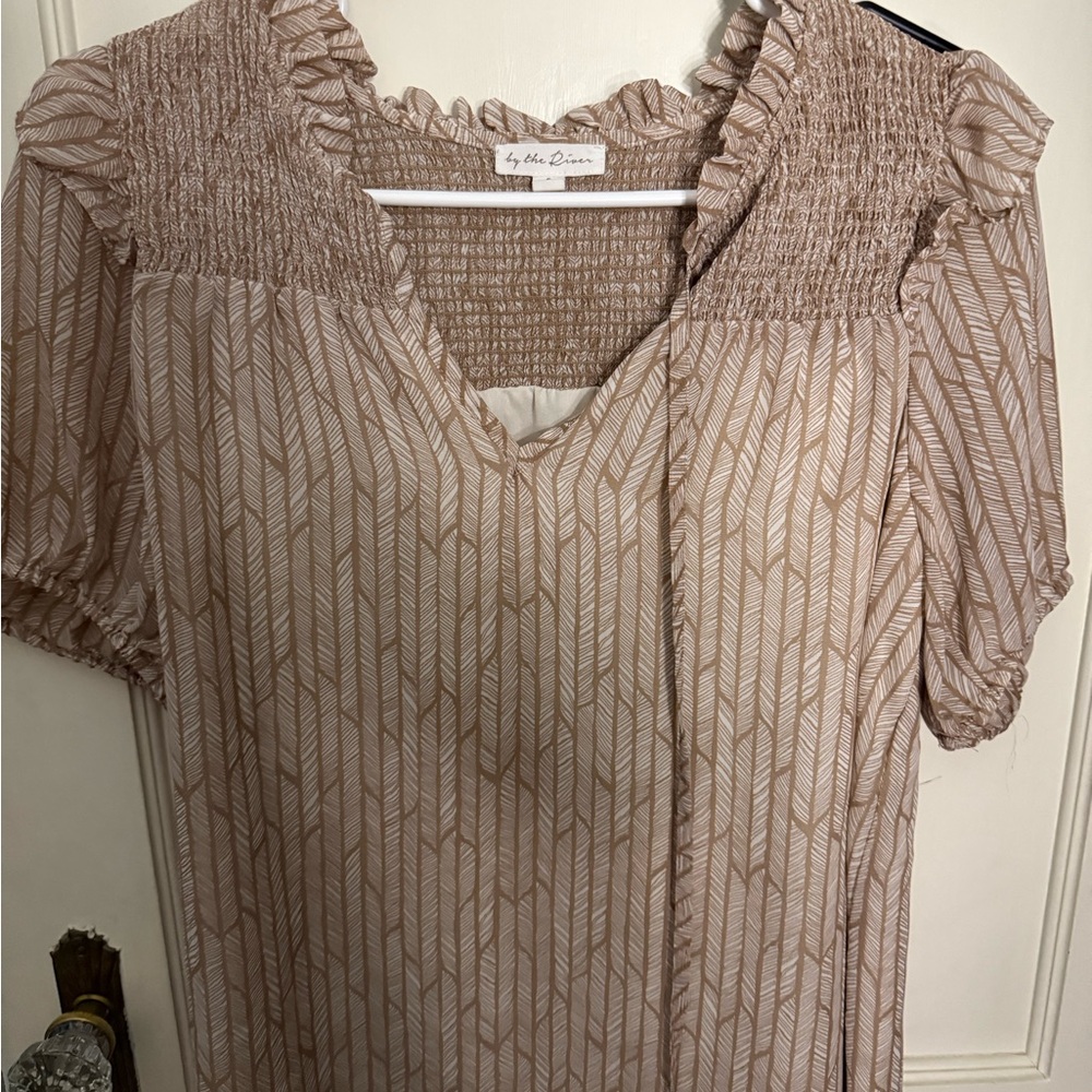 Brown Patterned Women's Top